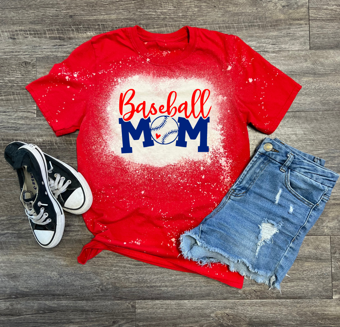 CraftJunkie by Jamie Baseball Mom Bleached T-Shirt 2X-Large
